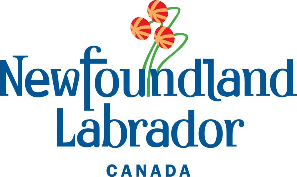 Newfoundland & Labrador Canada logo with flowers.