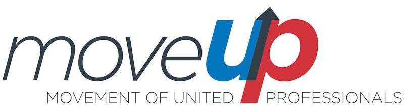 Move Up logo. With text "movement of united professionals."